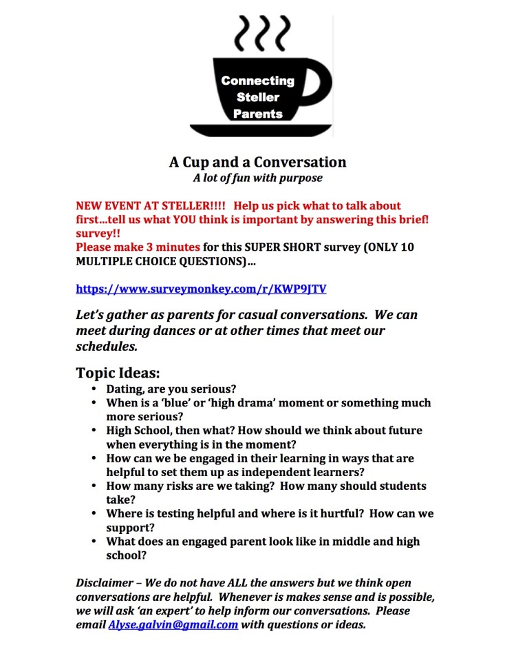 Steller Parent Cup and Conversation draft invite